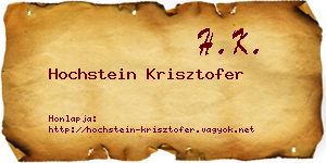 Hochstein Krisztofer névjegykártya
